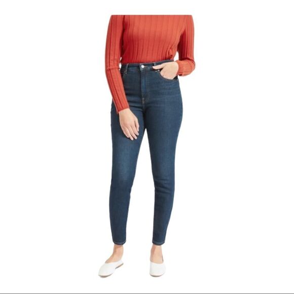 Everlane | The Authentic Stretch High-Rise Skinny Ankle Jeans in Dark Wash | 27 - Picture 1 of 8